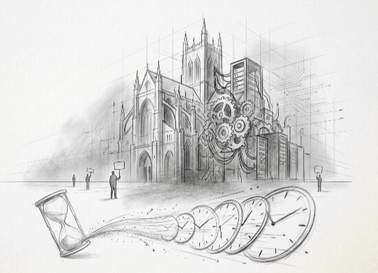 Humanity Protocol: institutions built at human clock speed failing at compute clock speed